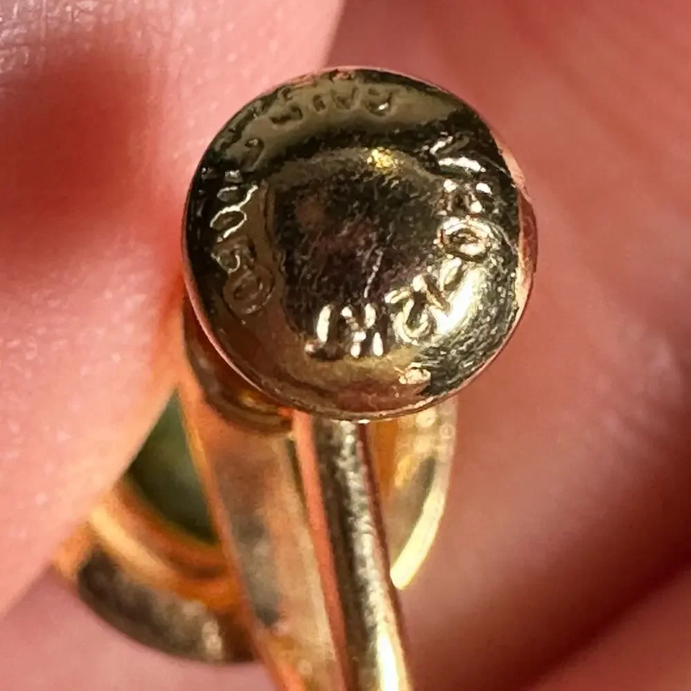 Gold Green Stud earrings